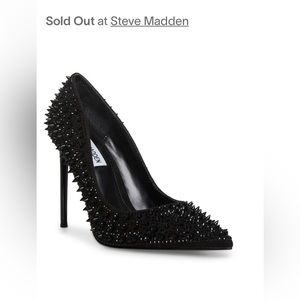 Worn twice black stiletto with black stud detail